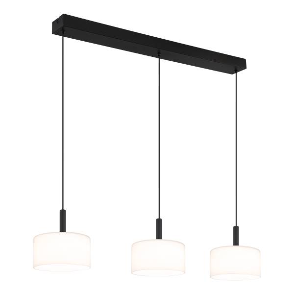 LED-Pendelleuchte Trenton - Opalglas / Eisen - Flammenanzahl: 3