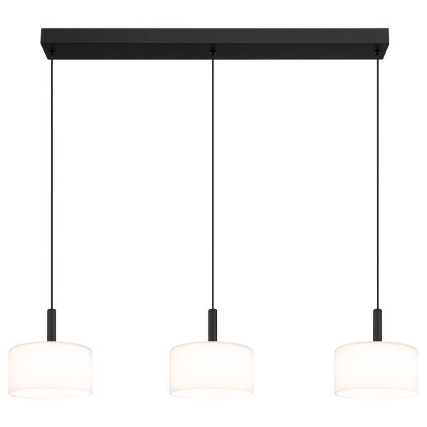 LED-Pendelleuchte Trenton - Opalglas / Eisen - Flammenanzahl: 3