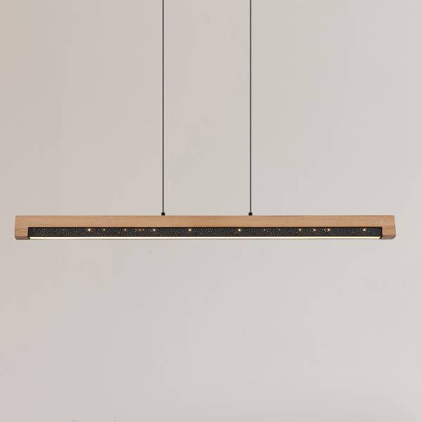 LED-Pendelleuchte Starla - Gummibaum massiv / Eisen - 1-flammig