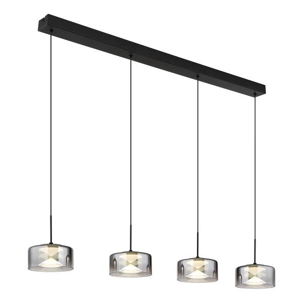 LED-Pendelleuchte Belinda - Rauchglas / Eisen