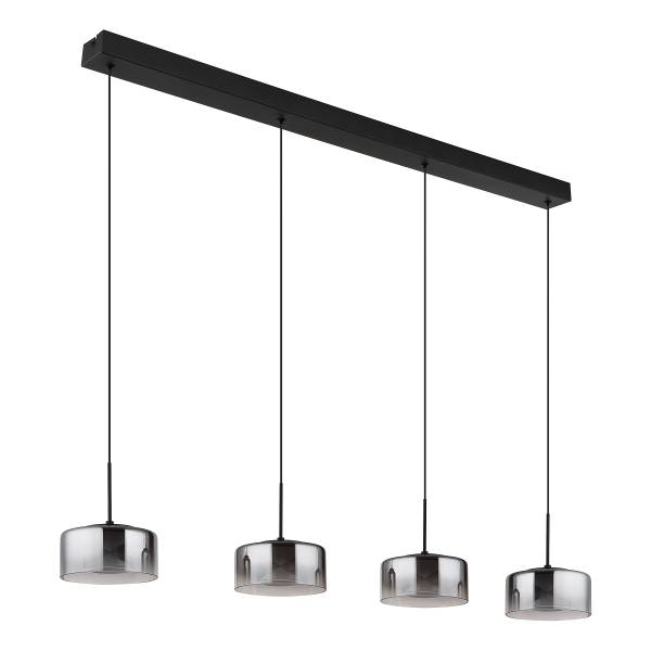 LED-Pendelleuchte Belinda - Rauchglas / Eisen