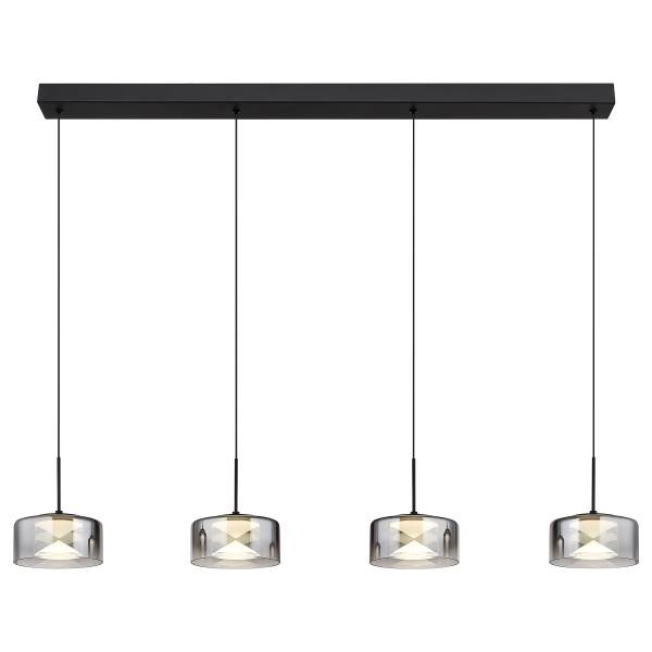 LED-Pendelleuchte Belinda - Rauchglas / Eisen
