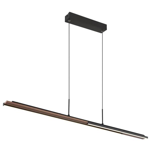 LED-Pendelleuchte Quito - Eisen / Kiefer massiv - 1-flammig