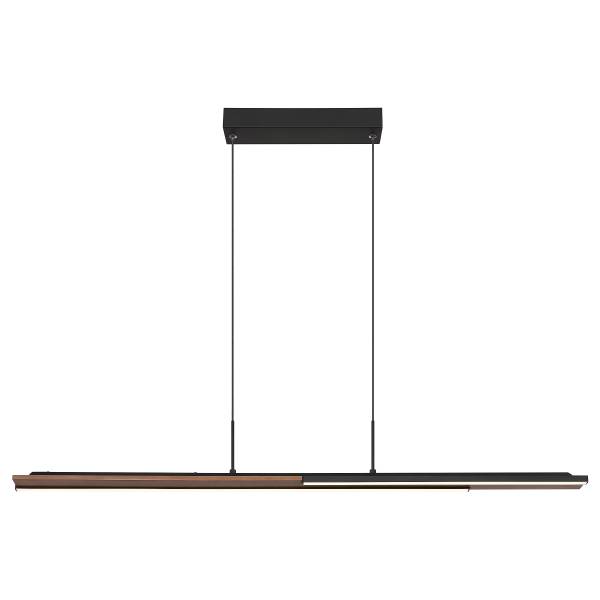 LED-Pendelleuchte Quito - Eisen / Kiefer massiv - 1-flammig