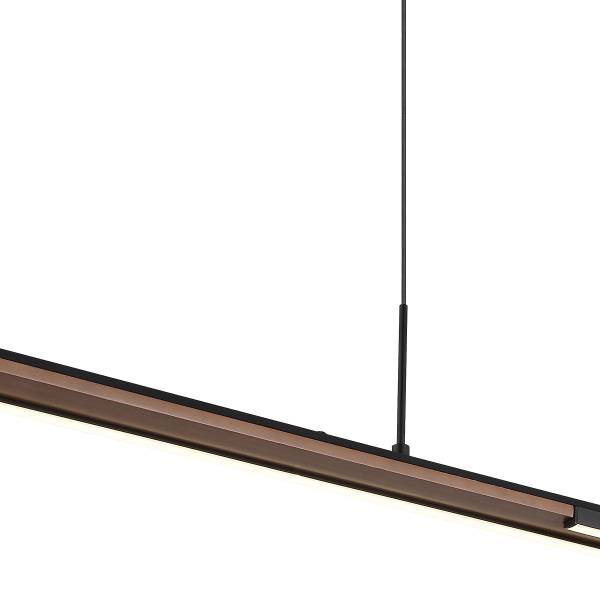 LED-Pendelleuchte Quito - Eisen / Kiefer massiv - 1-flammig