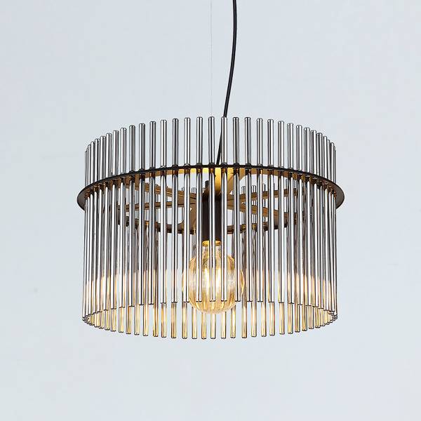 Pendelleuchte Gorley Typ E - Rauchglas / Eisen - 1-flammig