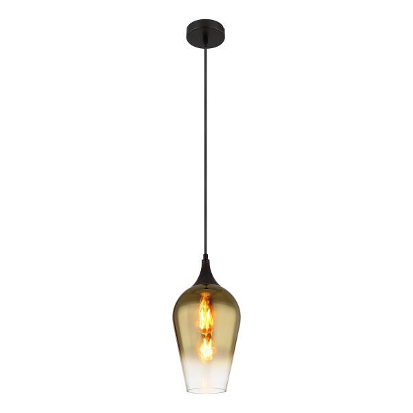 Pendelleuchte Lavus Typ D - Farbglas / Eisen - 1-flammig - Gold