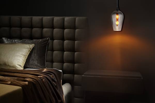 Pendelleuchte Lavus Typ D - Farbglas / Eisen - 1-flammig - Silber