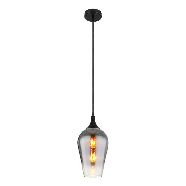 Pendelleuchte Lavus Typ D - Farbglas / Eisen - 1-flammig - Silber