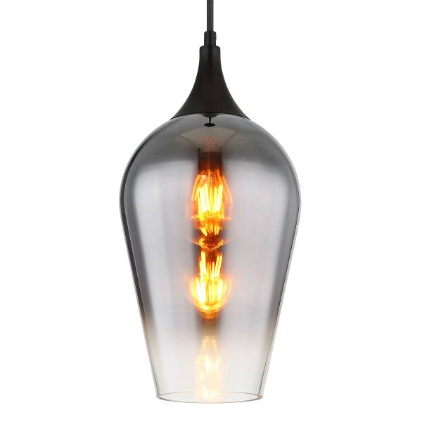 Pendelleuchte Lavus Typ D - Farbglas / Eisen - 1-flammig - Silber