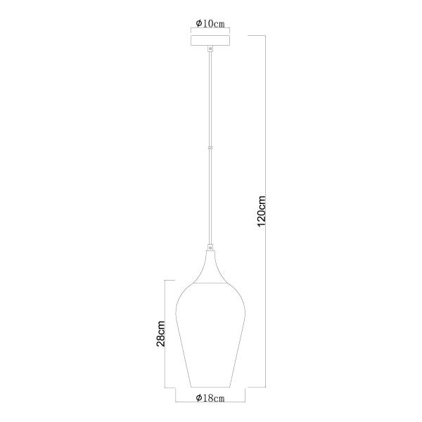 Pendelleuchte Lavus Typ D - Farbglas / Eisen - 1-flammig - Silber