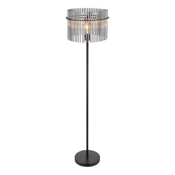 Stehleuchte Gorley Typ B - Rauchglas / Eisen - 1-flammig
