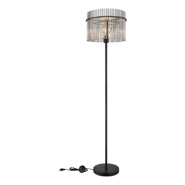 Stehleuchte Gorley Typ B - Rauchglas / Eisen - 1-flammig
