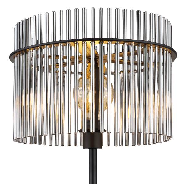 Stehleuchte Gorley Typ B - Rauchglas / Eisen - 1-flammig