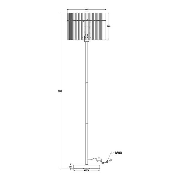 Stehleuchte Gorley Typ B - Rauchglas / Eisen - 1-flammig
