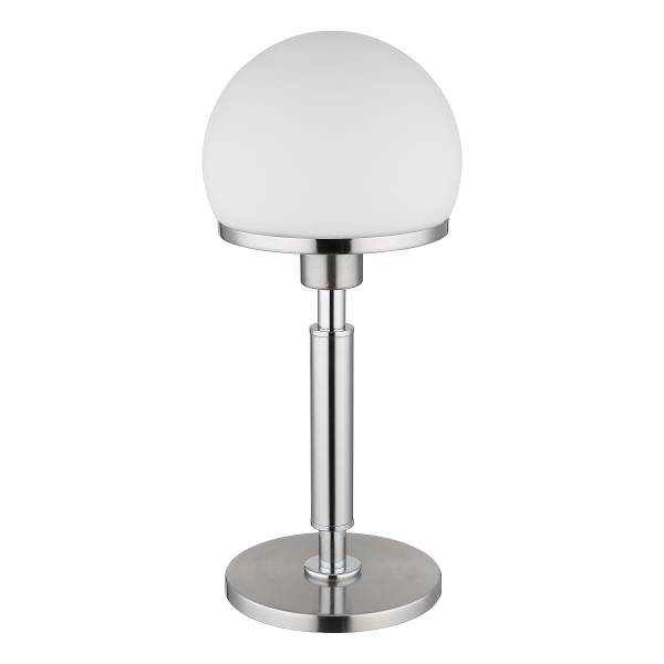 Tischleuchte Haku Typ A - Opalglas / Eisen - 1-flammig - Silber