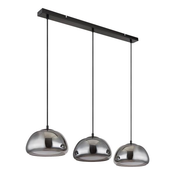 Pendelleuchte Jella Typ A - Rauchglas / Eisen - 3-flammig