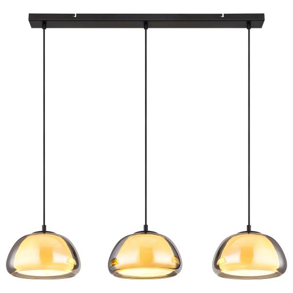 Pendelleuchte Jella Typ A - Rauchglas / Eisen - 3-flammig