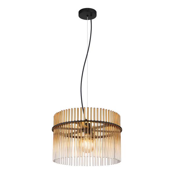 Pendelleuchte Gorley Typ I - Farbglas / Eisen - 1-flammig - Orange