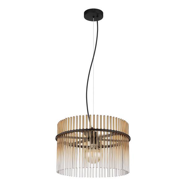 Pendelleuchte Gorley Typ I - Farbglas / Eisen - 1-flammig - Orange