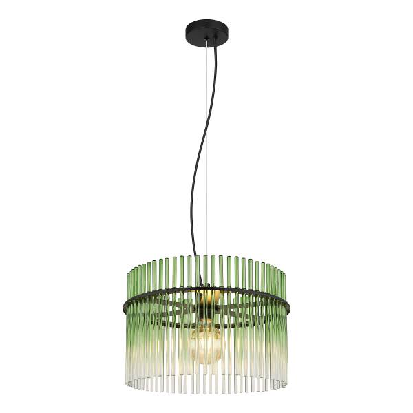 Pendelleuchte Gorley Typ I - Farbglas / Eisen - 1-flammig - Grün