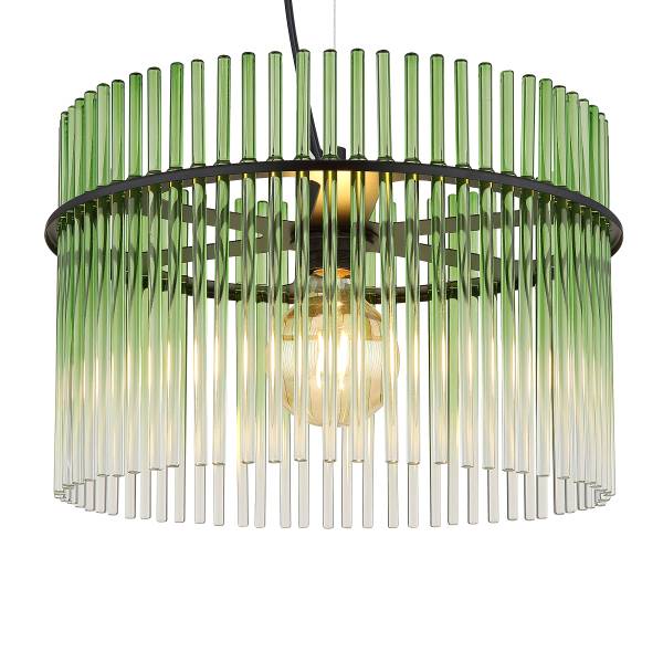 Pendelleuchte Gorley Typ I - Farbglas / Eisen - 1-flammig - Grün