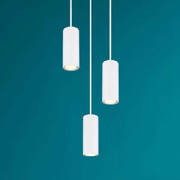 Pendelleuchte James Typ A - Eisen - 3-flammig - Weiß