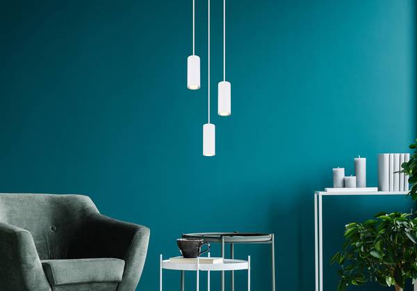 Pendelleuchte James Typ A - Eisen - 3-flammig - Weiß