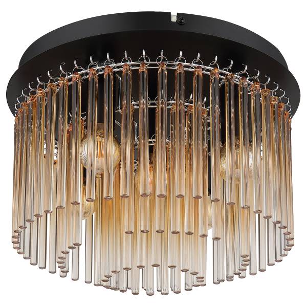 Deckenleuchte Gorley Typ B - Farbglas / Eisen - 5-flammig - Orange