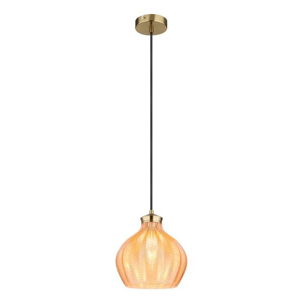 Pendelleuchte Jessica Typ C - Farbglas / Eisen - 1-flammig