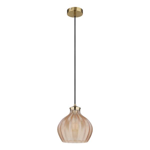 Pendelleuchte Jessica Typ C - Farbglas / Eisen - 1-flammig