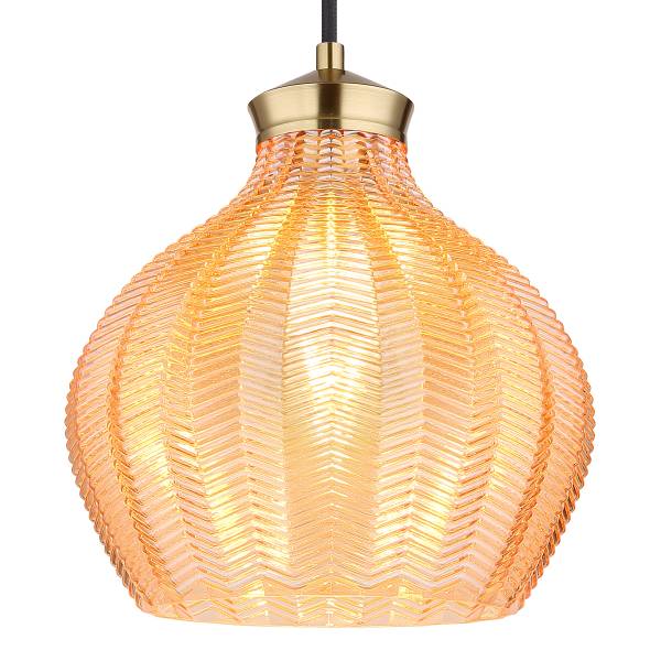 Pendelleuchte Jessica Typ C - Farbglas / Eisen - 1-flammig