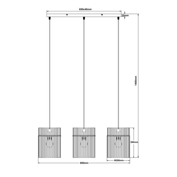 Pendelleuchte Gorley Typ A - Farbglas / Eisen - 3-flammig - Grün
