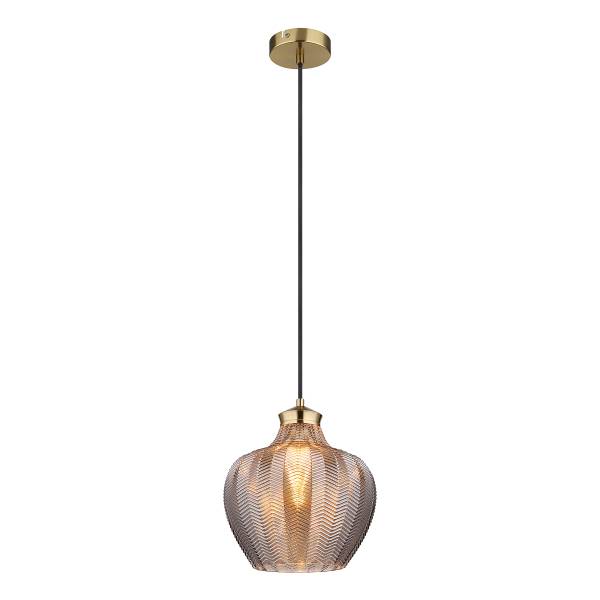 Pendelleuchte Jessica Typ D - Rauchglas / Eisen - 1-flammig