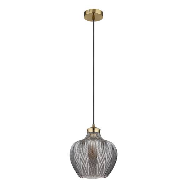 Pendelleuchte Jessica Typ D - Rauchglas / Eisen - 1-flammig