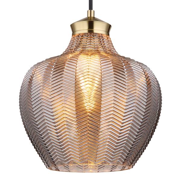 Pendelleuchte Jessica Typ D - Rauchglas / Eisen - 1-flammig