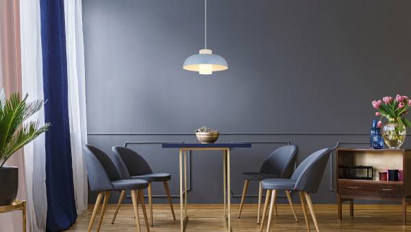 Pendelleuchte Lowe - Eisen - 1-flammig - Blau