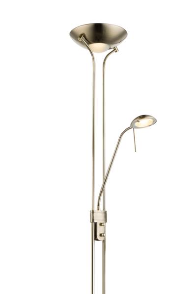 LED-Stehleuchte Leonas - Satiniertes glas / Eisen - 2-flammig - Messing