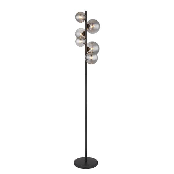 LED-Stehleuchte Riha Typ A - Rauchglas / Eisen - 6-flammig