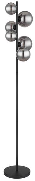 LED-Stehleuchte Riha Typ A - Rauchglas / Eisen - 6-flammig