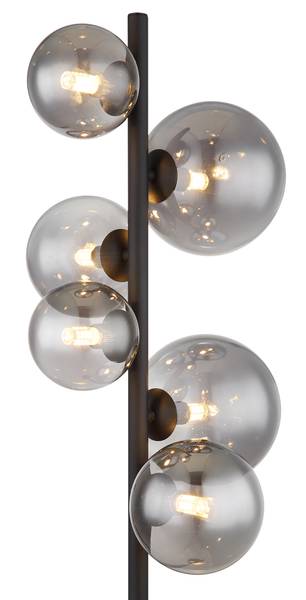 LED-Stehleuchte Riha Typ A - Rauchglas / Eisen - 6-flammig