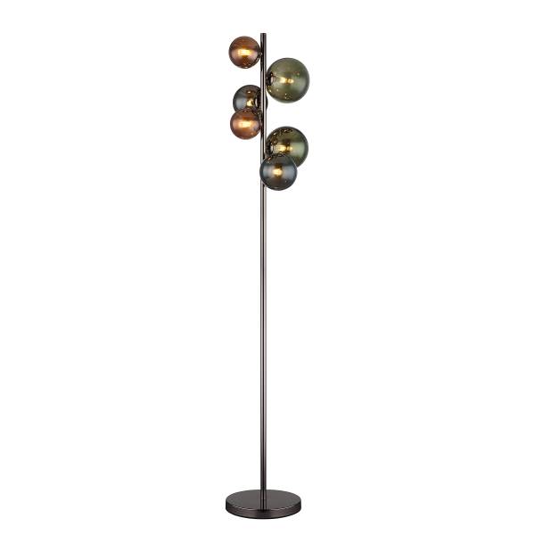 LED-Stehleuchte Riha Typ C - Farbglas / Eisen - 6-flammig