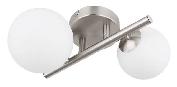 LED-Wandleuchte Riha - Opalglas / Eisen - 2-flammig
