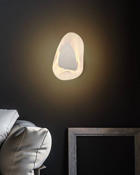 LED-Wandleuchte Dorsey - Klarglas / Eisen - 1-flammig - Beige