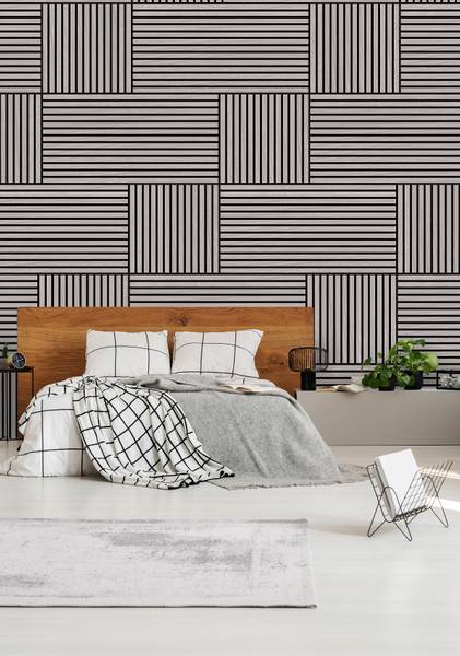 Furniertes Akustikpaneel Noio Typ A - Eiche Grau Dekor - 52 x 52 cm