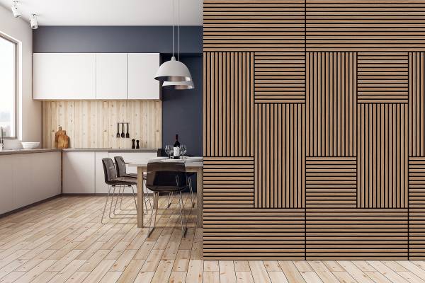 Furniertes Akustikpaneel Noio Typ A - Eiche Dunkel - 52 x 52 cm