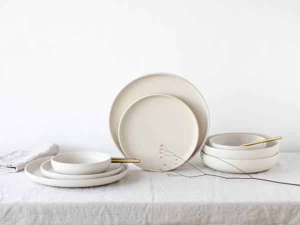 Tellerset Uno 8-teilig - Steinzeug