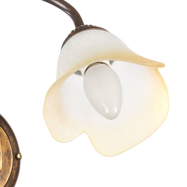Wandleuchte Miranda - satiniertes Glas / Eisen - Flammenanzahl: 1