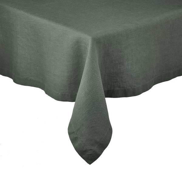 Tischdecke RIGA - Leinen - Dunkelgrün - Dunkelgrün - 160 x 250 cm