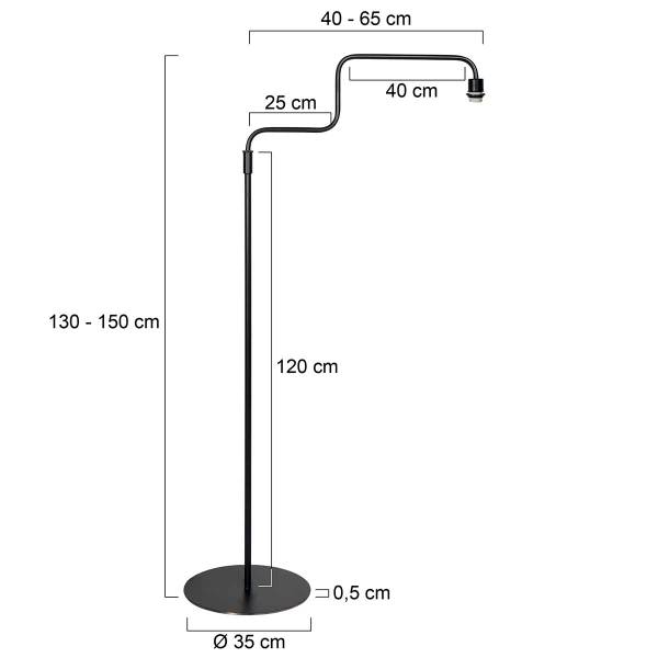 Bogenleuchte Bloeba Typ A - Schwarz - Aluminium - 35 x 165 x 66 cm